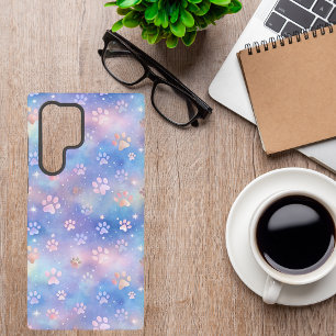 Pastel Galaxy Paw Prints – Cute Cosmic Pet Lover  Samsung Galaxy Case