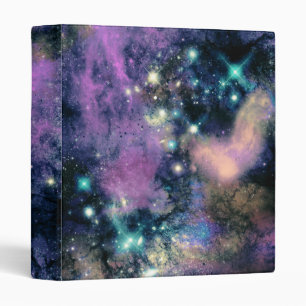 Pastel Galaxy Stars Binder