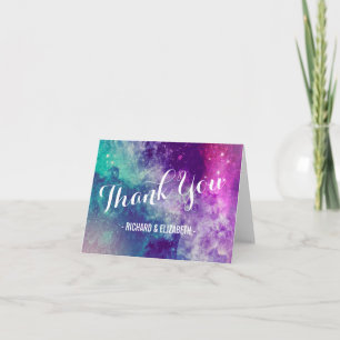 Pastel Galaxy Wedding Thank You Cards