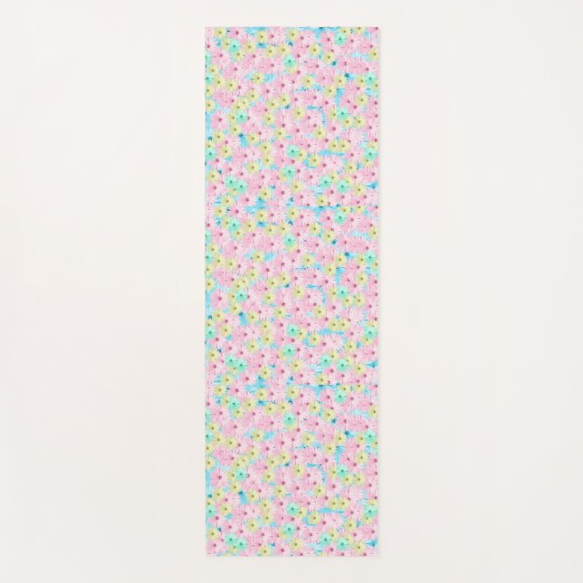 Pastel Garden Bloom Yoga Mat (Front)