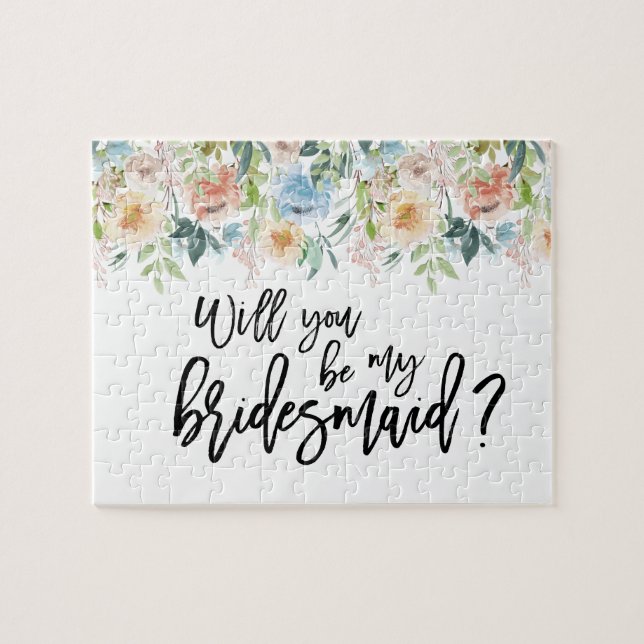 Pastel Garden Floral Bridesmaid Proposition Puzzle (Horizontal)