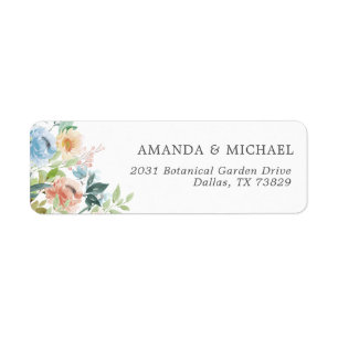 Pastel Garden Floral Return Address Label