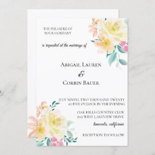 Pastel Garden Floral Wedding Invitation
