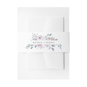 Pastel Garden Floral Wedding Invitation Belly Band