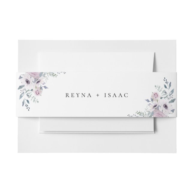 Pastel Garden Floral Wedding Invitation Belly Band (Front Example)