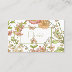 Pastel Garden Flowers Carte de visite