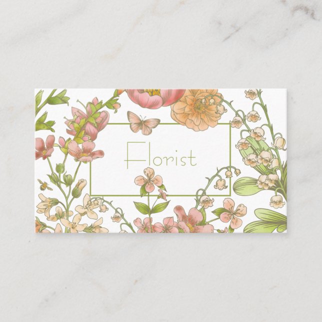 Pastel Garden Flowers Carte de visite (Devant)