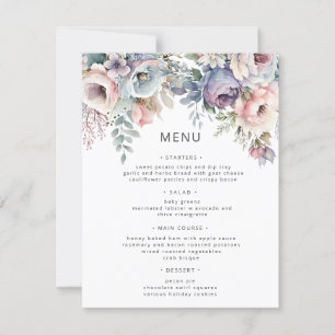 Pastel Garden Luxe Floral Mariage Carte Menu