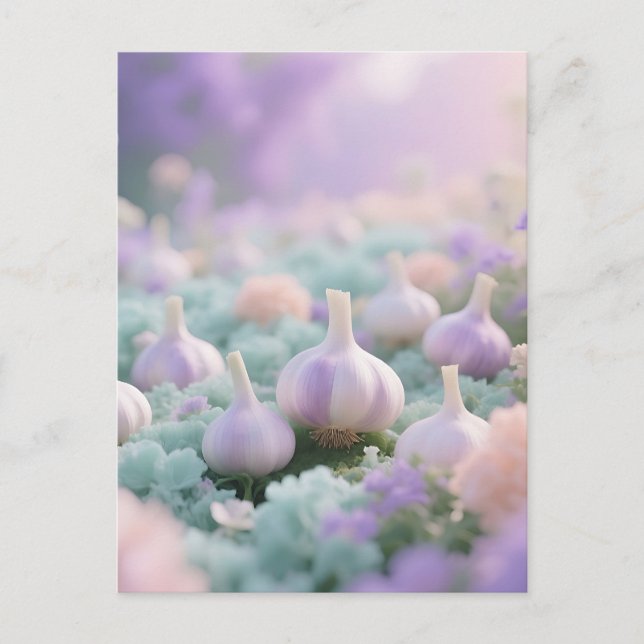 Pastel Garlic Garden Dreamscape Postcard (Front)