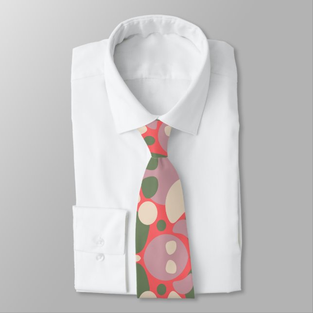 Pastel Gentle Colours Boho Style Tie (Tied)