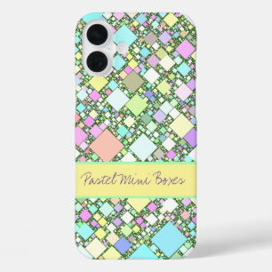 Pastel Geometric Background Personalized iPhone 16 Plus Case