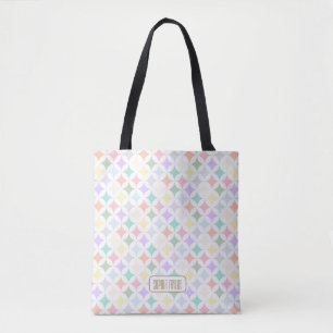 Pastel Geometric Circles and Diamond Pattern Tote Bag