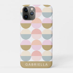 Pastel Geometric Circles Pattern Personalized iPhone 11 Pro Case
