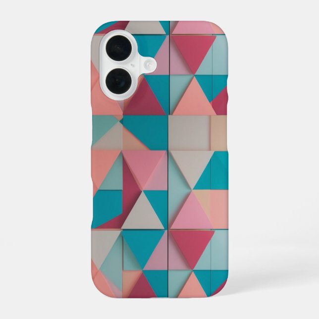 Pastel Geometric Pattern – Apple iPhone 16 Case (Back)