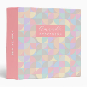 Pastel geometric pattern binder
