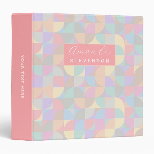 Pastel geometric pattern  binder (Front/Spine)