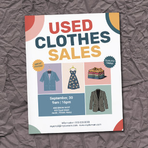 Pastel Geometric Patterns - Used Clothes Sales Flyer
