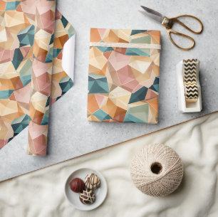 Pastel Geometric Pop   Jewel Wrapping Paper Roll