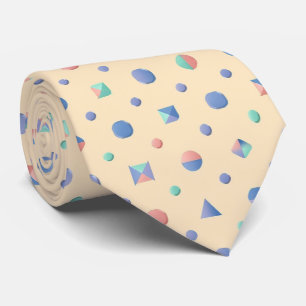 Pastel Geometric Shape Pattern Tie