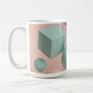 Pastel Geometric Spheres Cubes Coffee Mug