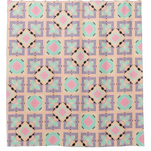 Pastel Geometric Tile Pattern   Pink Mint Purple 