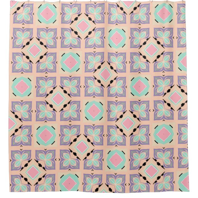 Pastel Geometric Tile Pattern | Pink Mint Purple  (Front)