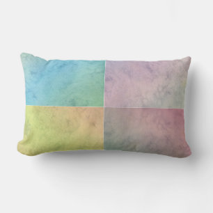 Pastel Geometric Watercolor Art Lumbar Pillow