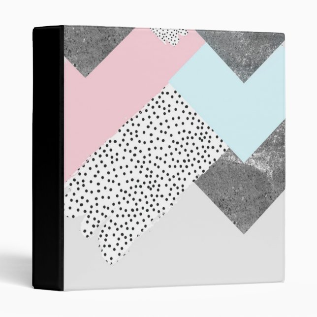 Pastel Geomtric Marble Dotted Design Binder (Front/Spine)