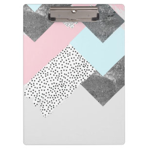 Pastel Geomtric Marble Dotted Design Clipboard