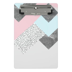 Pastel Geomtric Marble Dotted Design Mini Clipboard