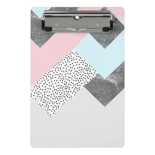 Pastel Geomtric Marble Dotted Design Mini Clipboard (Front)