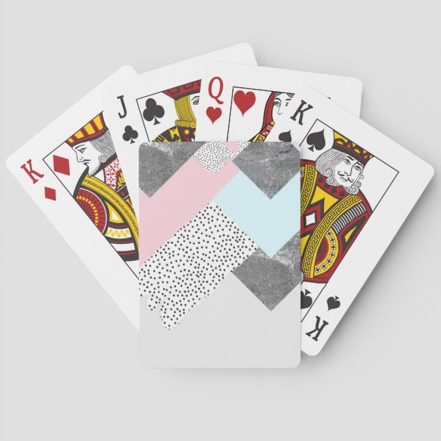 Pastel Geomtric Marble Dotted Design Playing Cards (Back)