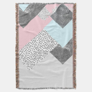 Pastel Geomtric Marble Dotted Design Throw Blanket