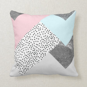 Pastel Geomtric Marble Dotted Design Throw Pillow