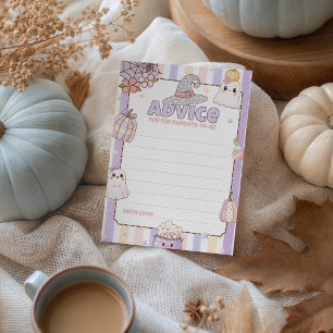 Pastel Ghost Baby Shower Advice Card