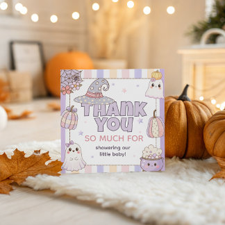 Pastel Ghost Baby Shower Favour Thank You Tag
