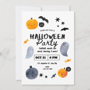 Pastel Ghost Halloween Invitation for Toddlers  