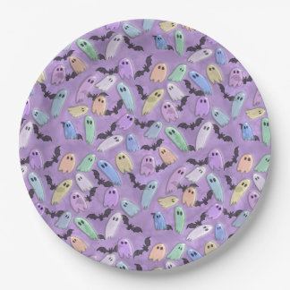 Pastel Ghost Party Paper Plate