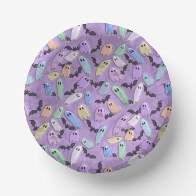 Pastel Ghost Party Paper Plate (Front)