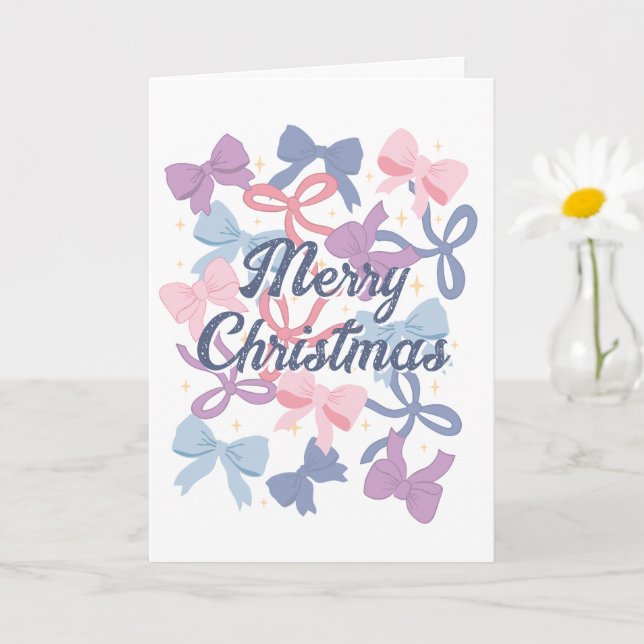 Pastel Gift Bows Merry Christmas © GraphicLoveShop Card (Small Plant)