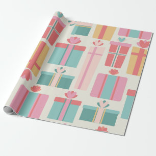 Pastel Gift Boxes Pattern Wrapping Paper