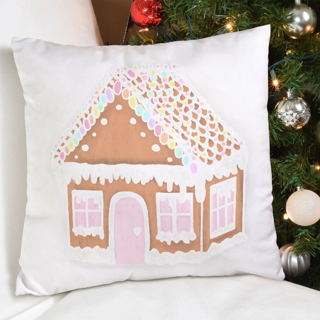 Pastel Gingerbread Maison Oreiller de Noël (Créateur téléchargé)