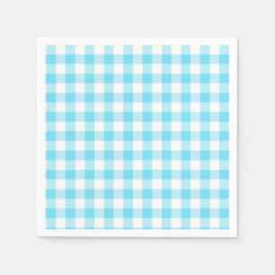 Pastel Gingham Napkins Blue