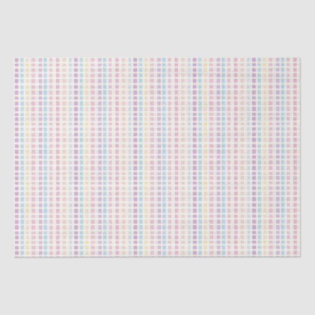 Pastel Gingham Pattern Modern Birthday Tissue Paper (Front)