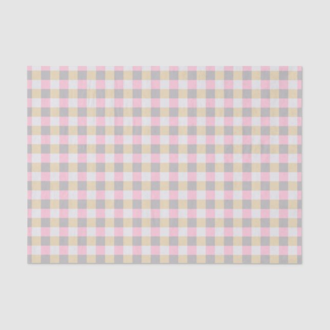 Pastel Gingham Plaid Tissue Paper (Front)