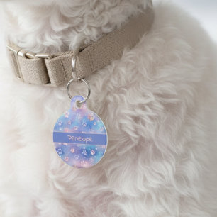 Pastel Girly Paw Prints – Cute Pet Lover Name Tag