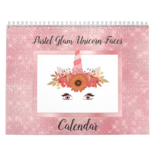 Pastel Glam Unicorn Face Au Calendrier Moderne 202