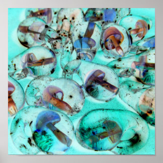 Pastel Glass Mushroom Art by Nicole Seaton Poster