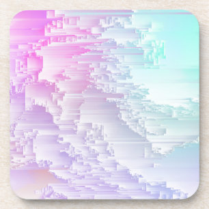 Pastel Glitch Coaster
