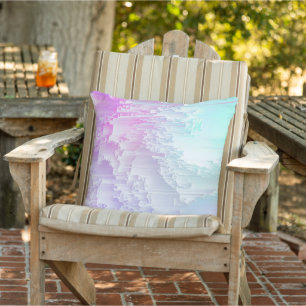 Pastel Glitch Outdoor Pillow